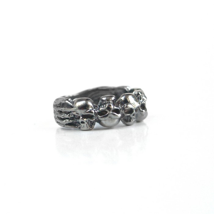 Ring Totenkopf Herrenring 925 Silber Handarbeit