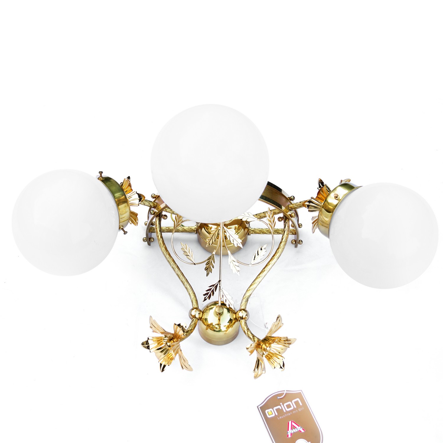Wandlampe Orion Wien goldener Leuchter Glaskugeln "Opernball" Wandlampe Orion Wien goldener Leuchter Glaskugeln "Opernball" Antikstil Lampe