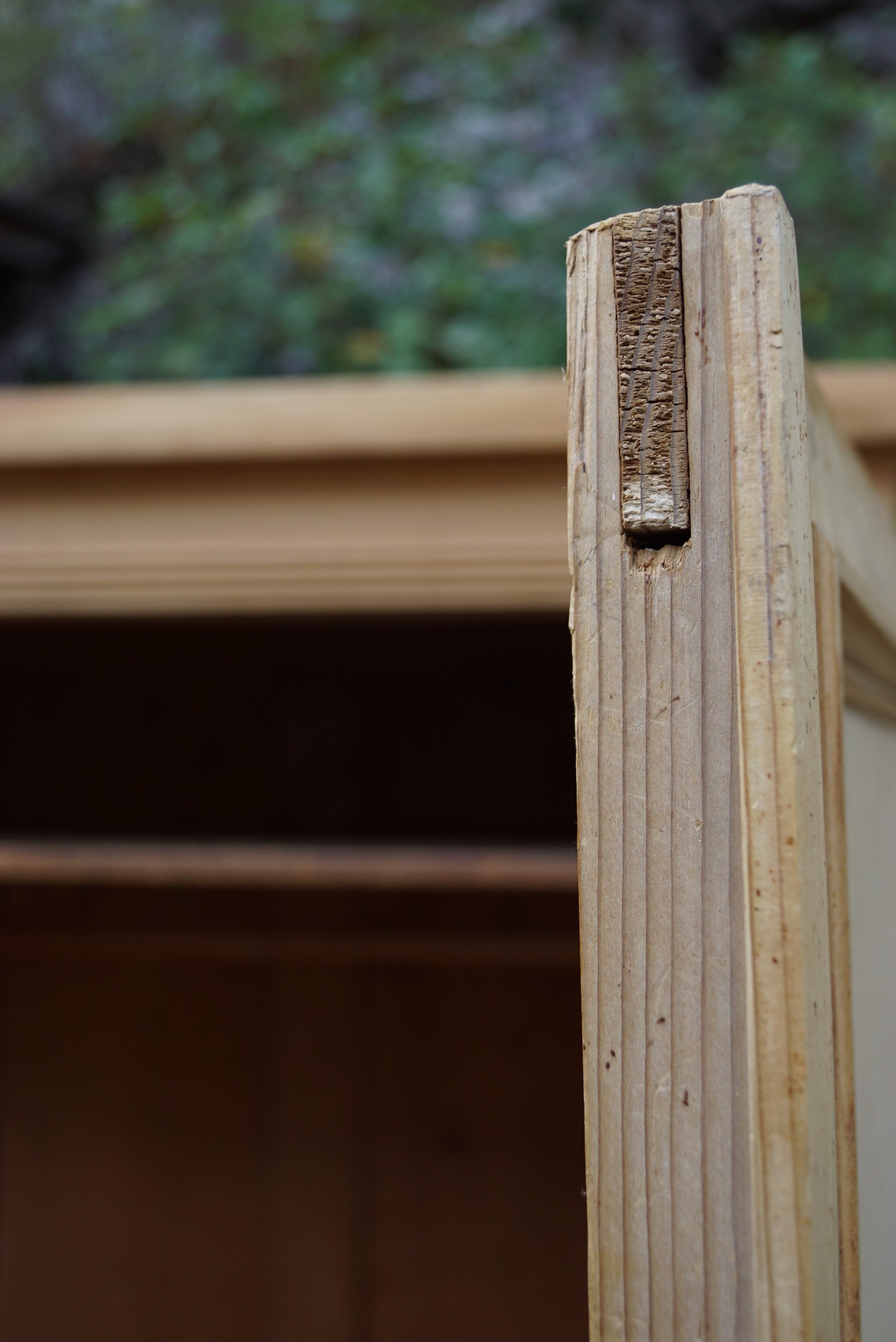 Bauernschrank antik Weichholz Dielenschrank Spiegel Schrank Kasten