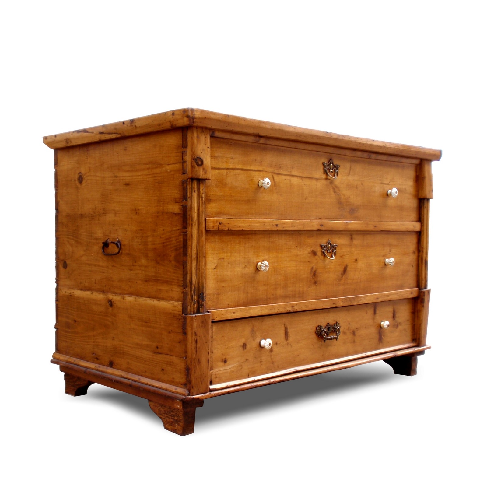 Naturholz Truhe mit Lade Weichholz Imposante antike Bauerntruhe Bauerntruhe natur