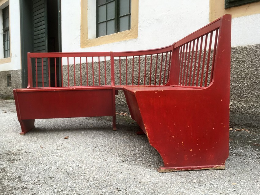 Küchensitzbank Sprossen rot Vintage