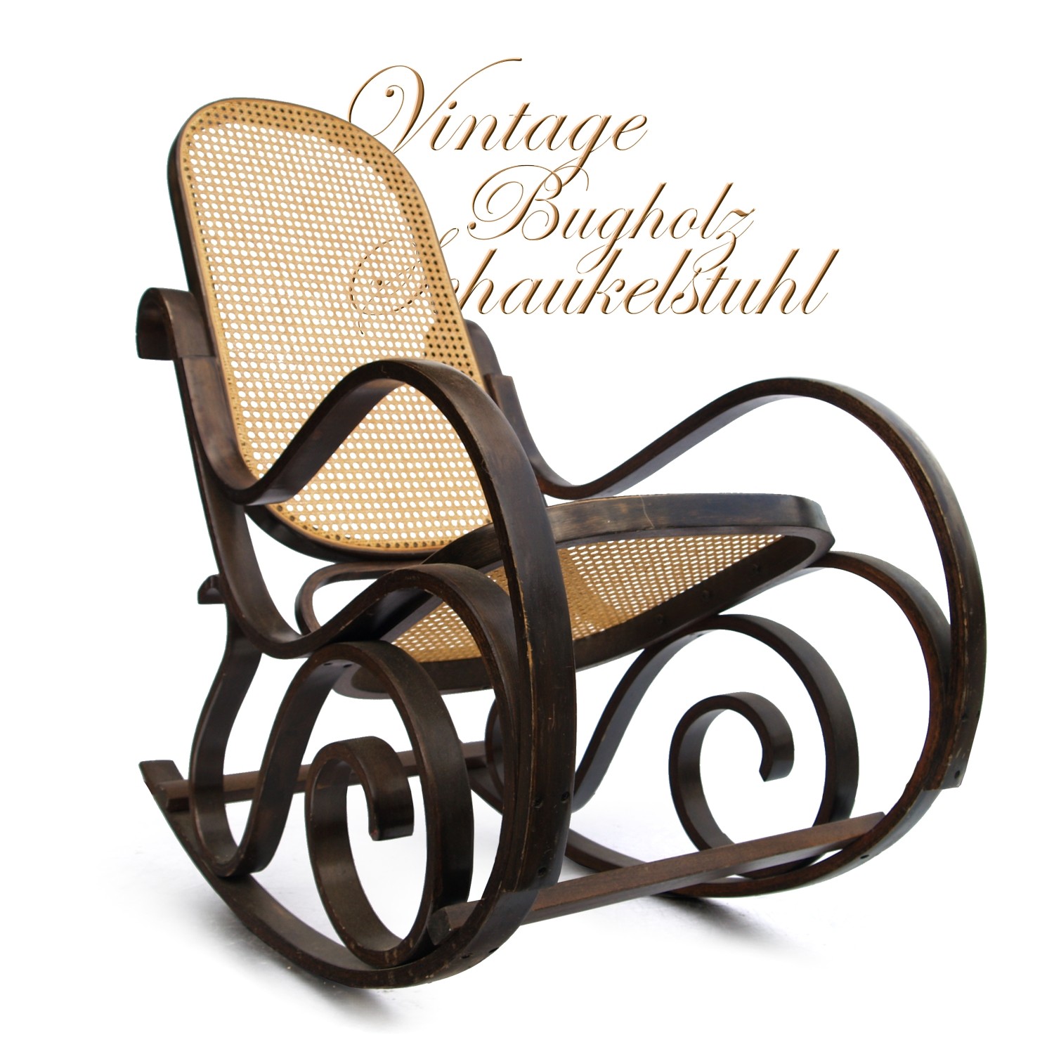 Schaukelsessel Schaukelstuhl Wiener Geflecht Schaukelstuhl Bugholz