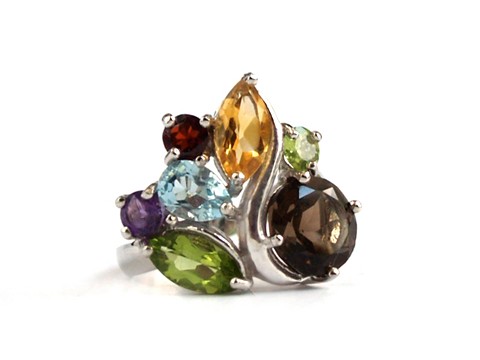 925 Silber Ring echte Edelsteine