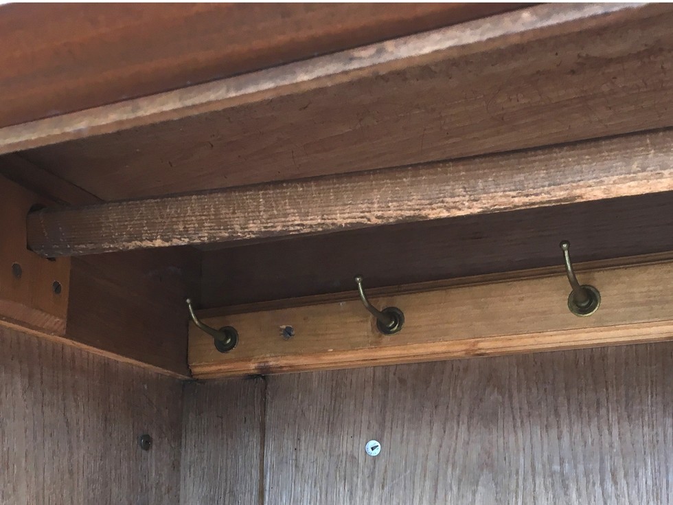 Garderobe Dielen Schrank antik Nussholz Intarsien