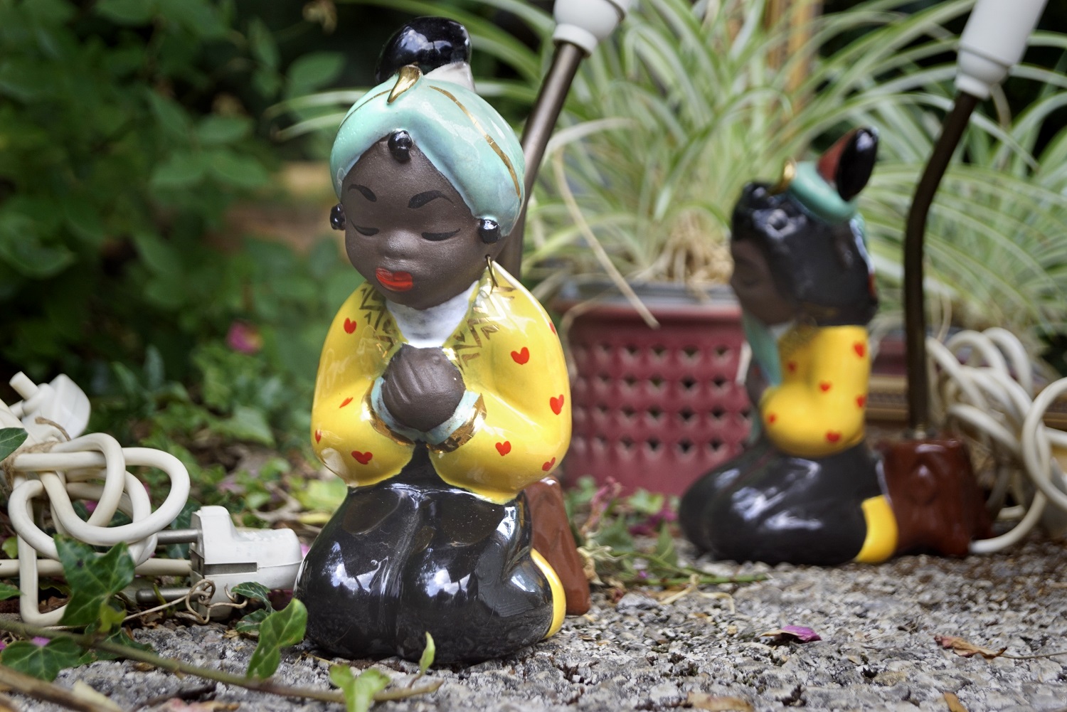 Afrikanerin Tischlampe Keramik