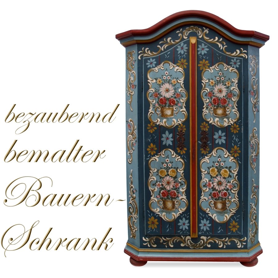antiker Bauernschrank bemalt Kleiderschrank
