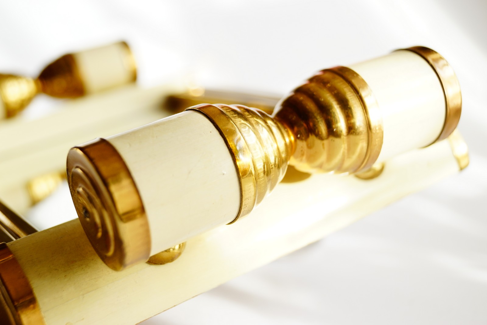 Antik Tablett Art Deco 1920 creme-weiß für Rauchertisch Spiegel Ablage