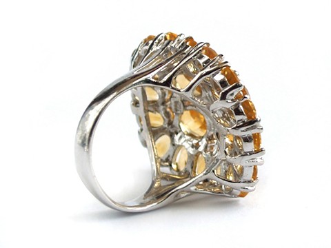 925 Silber Ring Citrin Edelsteine