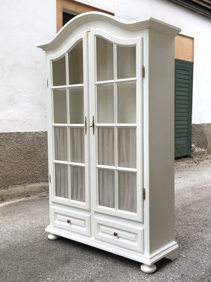 Vitrine Küchenschrank weiß Shabby Chic