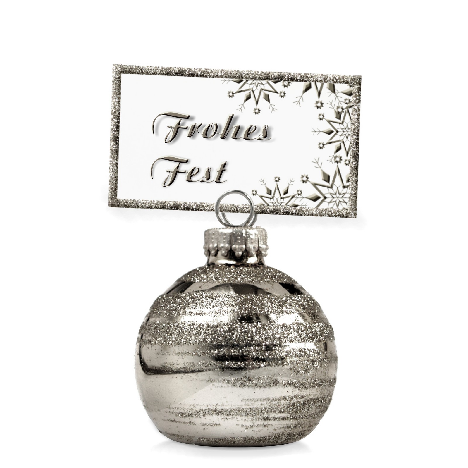 Weihnachten Tischschmuck Glas Platzkartenhalter silber Glanz Platzkartenhalter Weihnachten