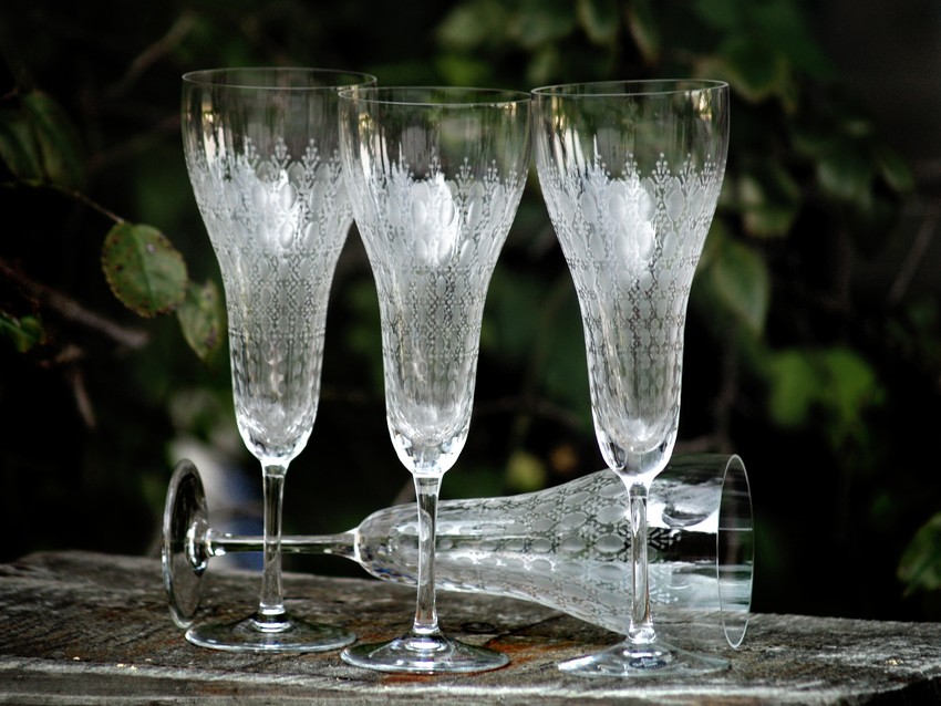 Rosenthal Gläser Sekt Kristall Björn Wiinblad Vintage Desing