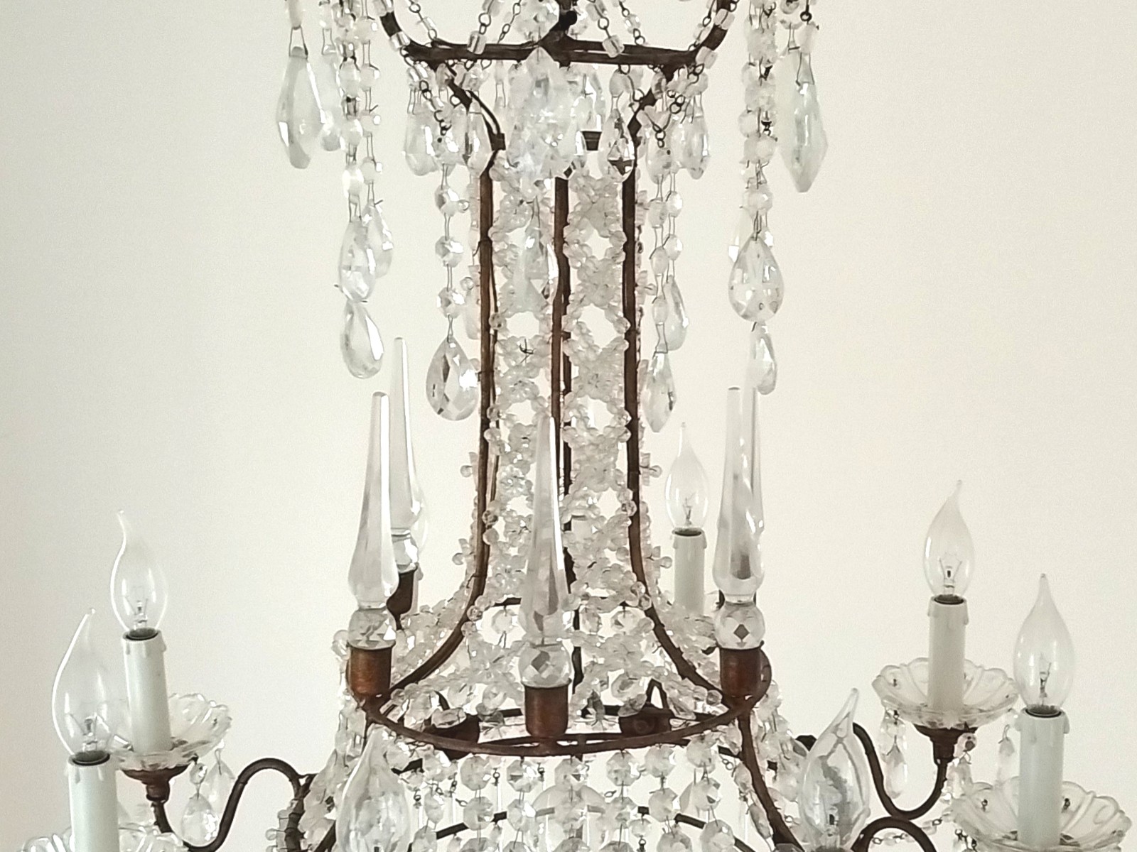 Neoklassizistischer Kronleuchter Kristall Murano Glas Antik Neoklassizistischer Kronleuchter Kristall Murano Glas Antik