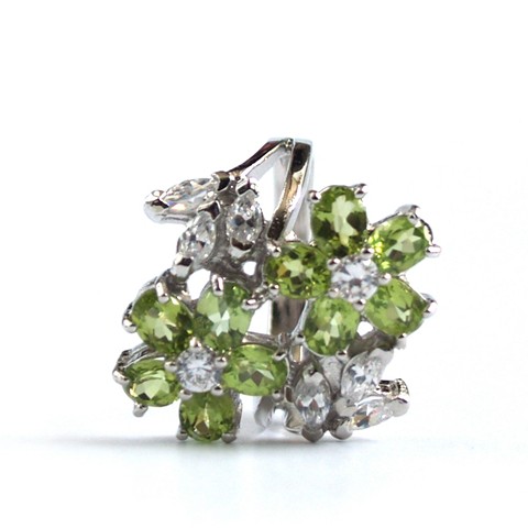 925 Silber Ring Peridot Edelsteine grün