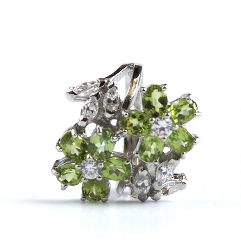 Ring 925 Silber Edelstein Schmuck Cocktailring echte Peridot 925 Silber Ring Peridot Edelsteine grün