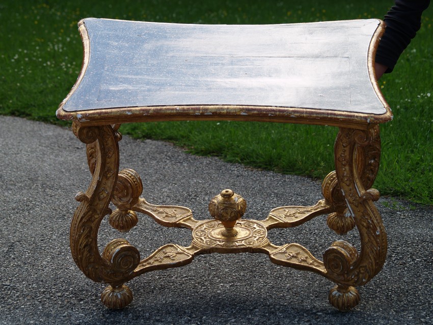 Konsoltisch Barock um 1770 Tisch vergoldete Requisite Filmmöbel Konsole Antiquität