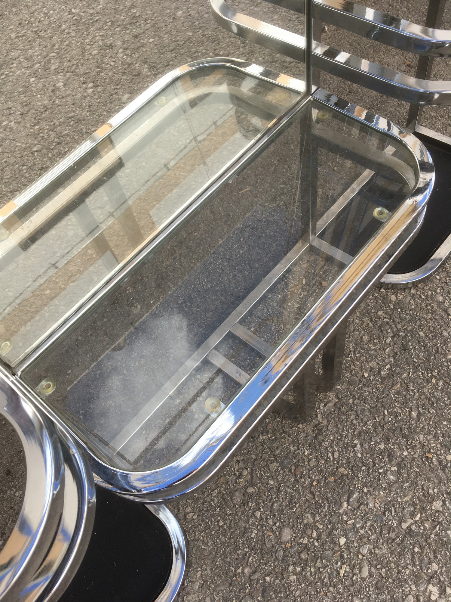 Garderobe Garderobenwand Art Deco Metall Chrom