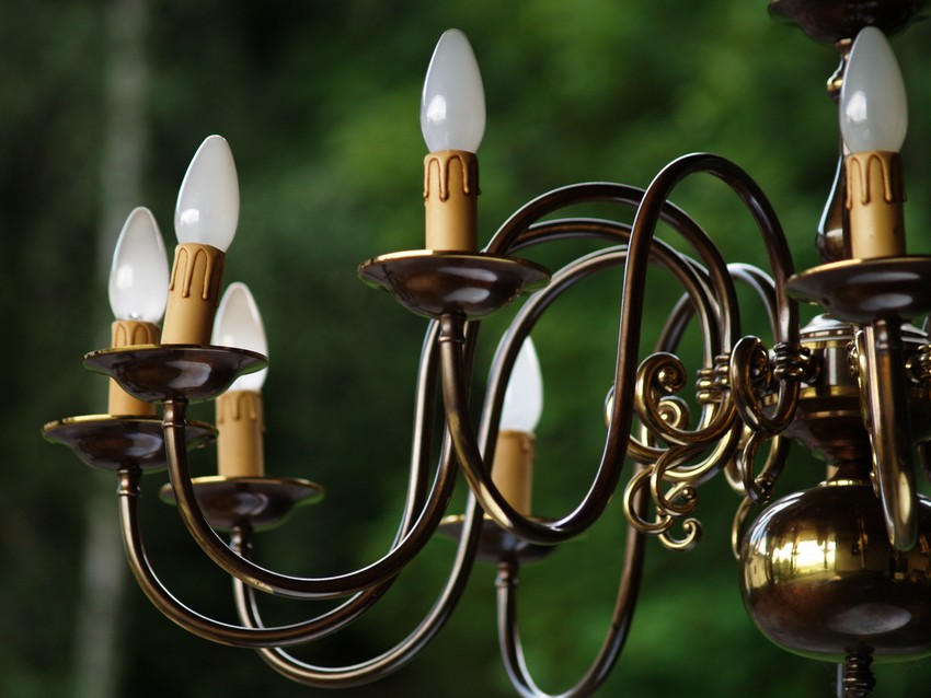 Kronleuchter Vintage Polenluster imposanter MESSING Luster