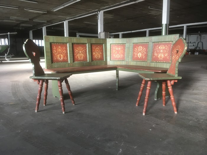 Eckbank bemalt Bauernmöbel Küche Sitzbank