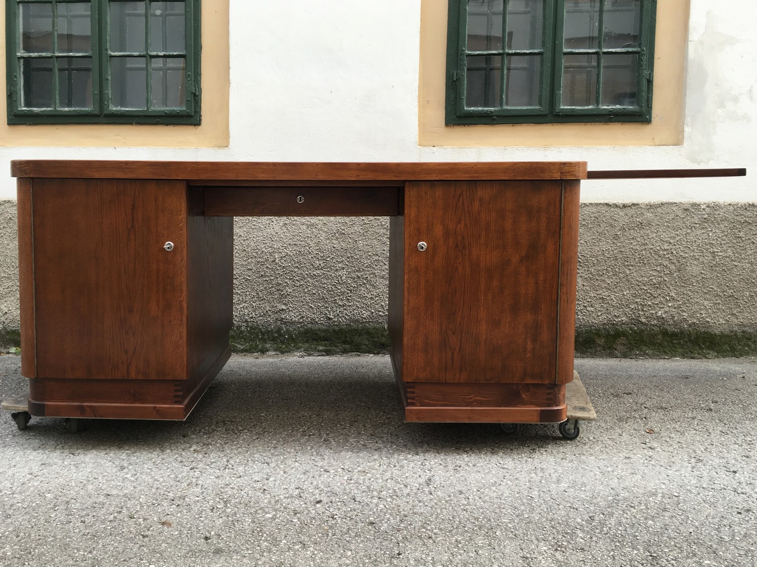 Schreibtisch antik restauriert Innenladen Massiv Vintage