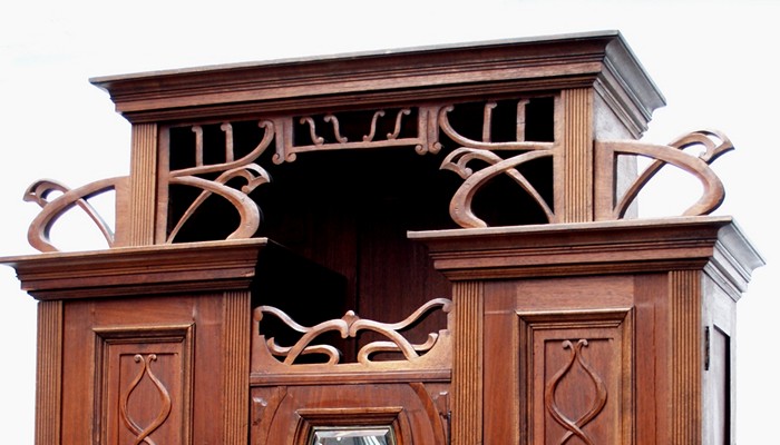 Jugendstil Schrank antik Antiker Schrank geschnitzt Buffet Peitschenschlag JUGENDSTIL Anrichte Möbel