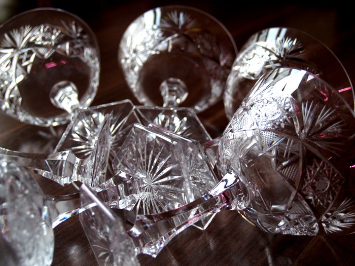 Bleikristall Cocktailschale geschliffen