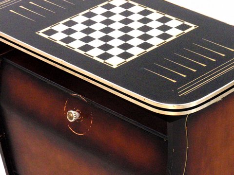 Serviertisch Schachbrett Vintage antik 50er-Jahre