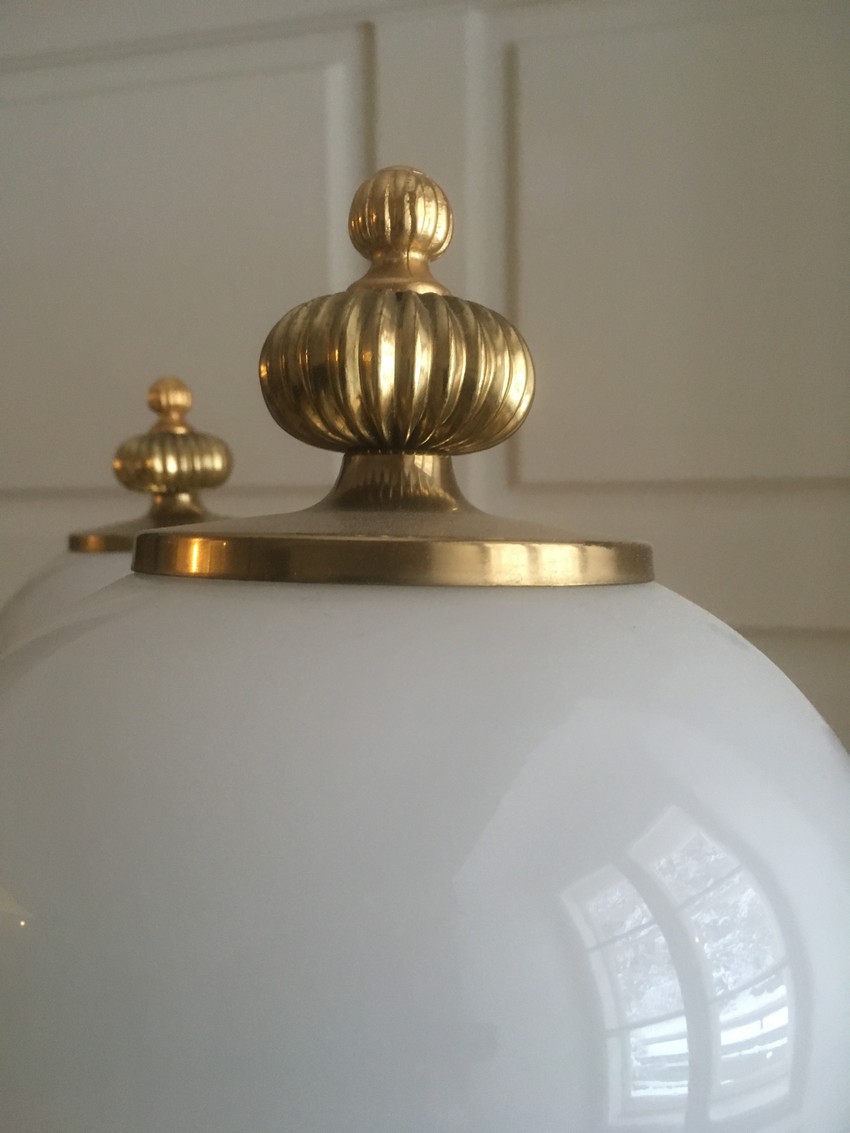 Messing Glaskugel Lampe Cafehaus Wien