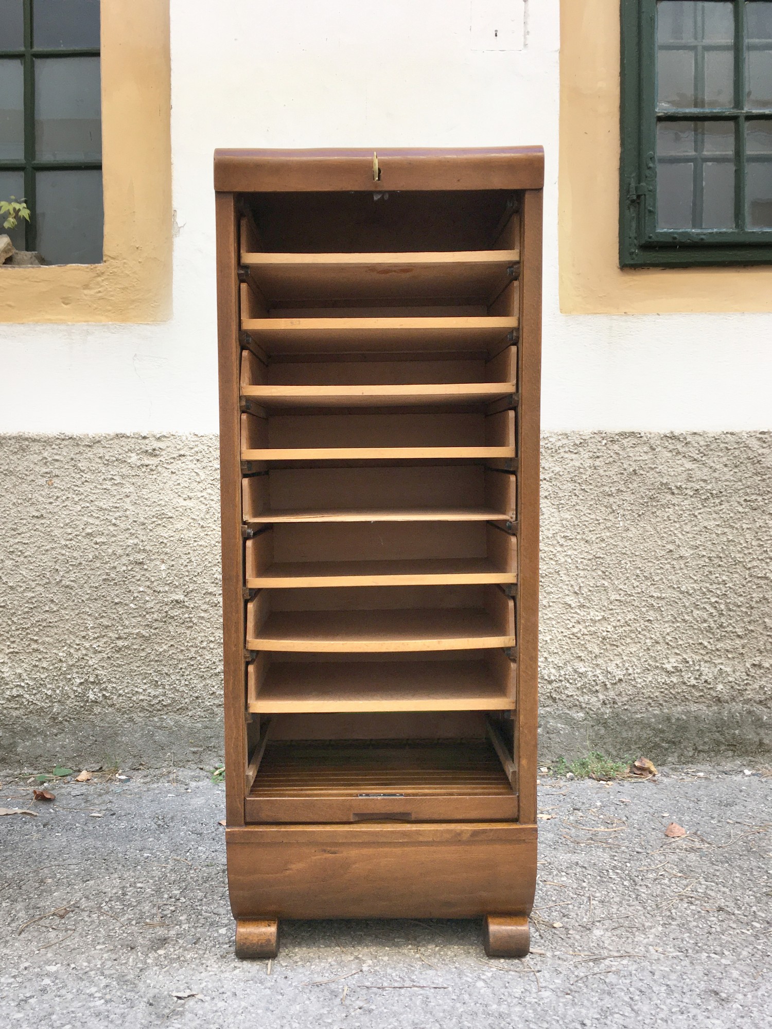 Rollladenschrank antik Artdeco Vollholz Möbel Jugendstil Fächer Laden kaufen
