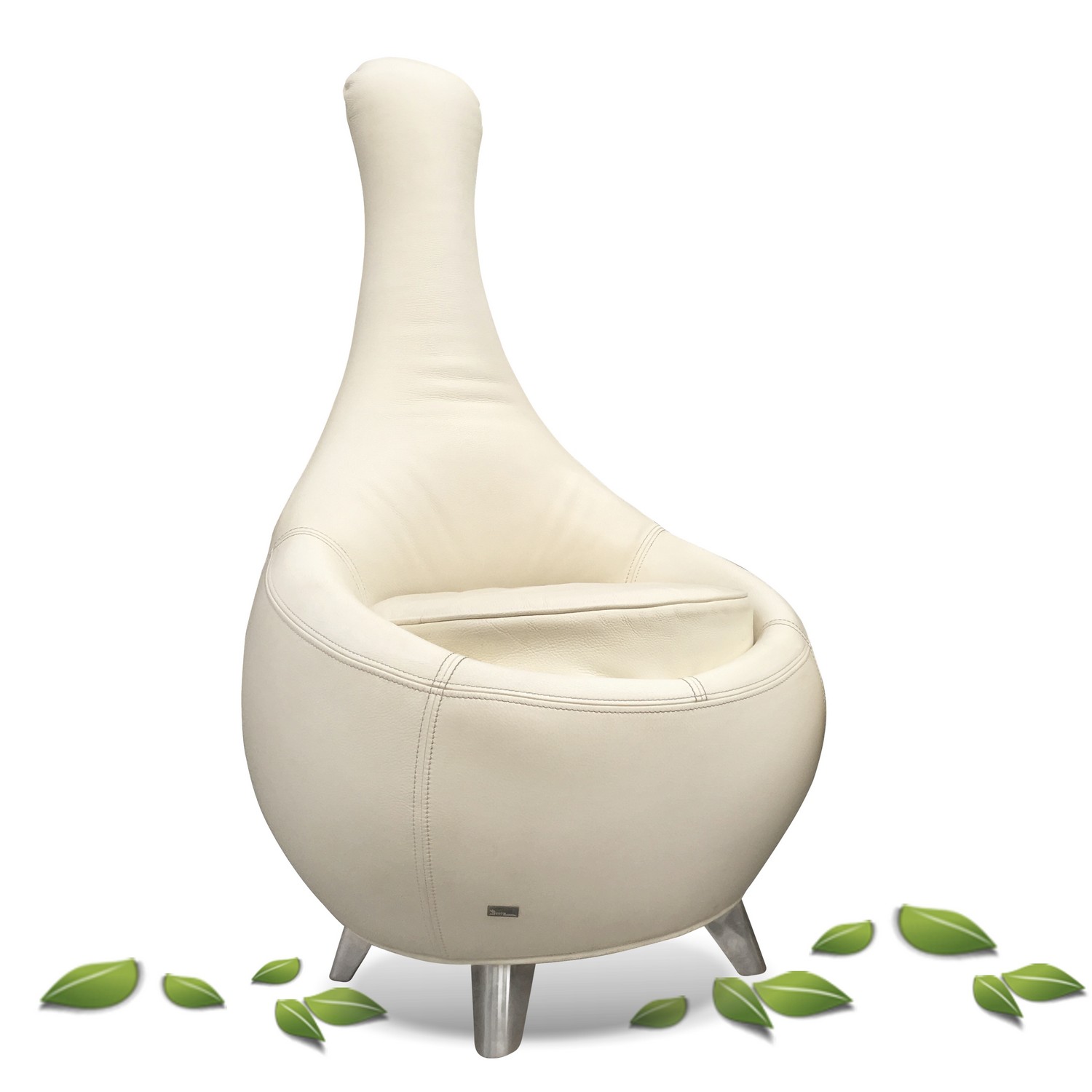 Bretz Sessel Jeannie Leder weiß creme