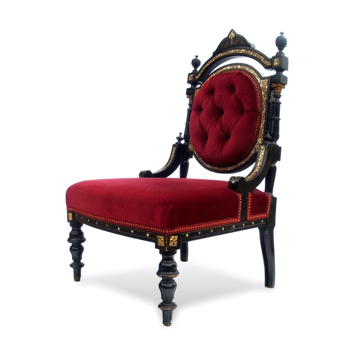 Antiker Sessel Napoleon III. mit Knopfheftung im Top-Zustand antiker Sessel