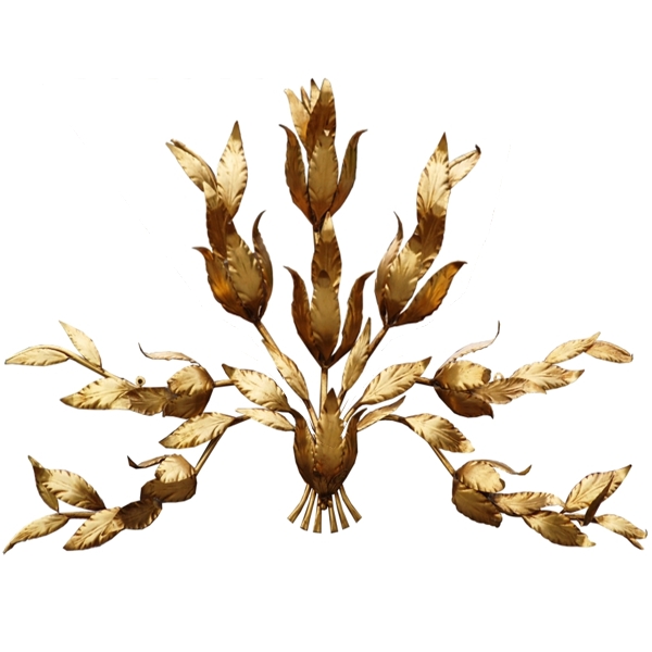 Vintage Wandlampe antik goldener Baum mit Blätter