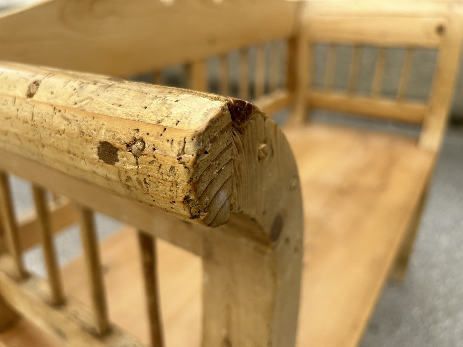 antike Küchensitzbank Biedermeier Weichholz antiquität 1900 Landhaus