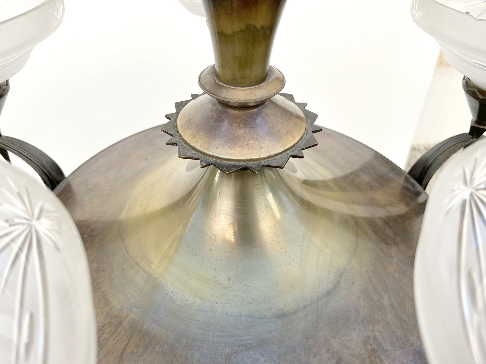 Art Deco Luster Kronleuchter Glasschirme antik