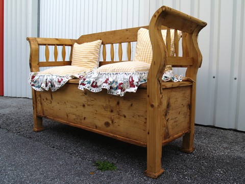 antike Truhenbank Shabby Chic