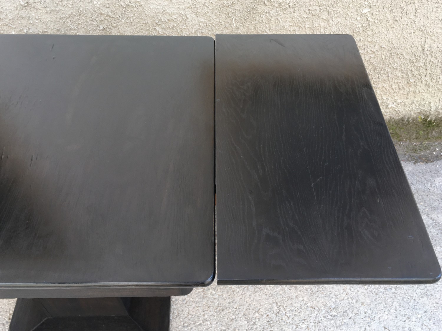 Tisch Jugendstil Esstisch ausziehbar Stempeltisch Speisetisch schwarz antik