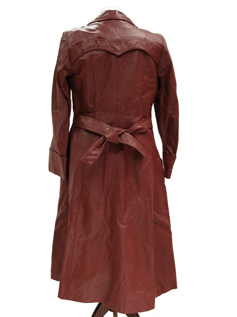 Retro Ledermantel lang