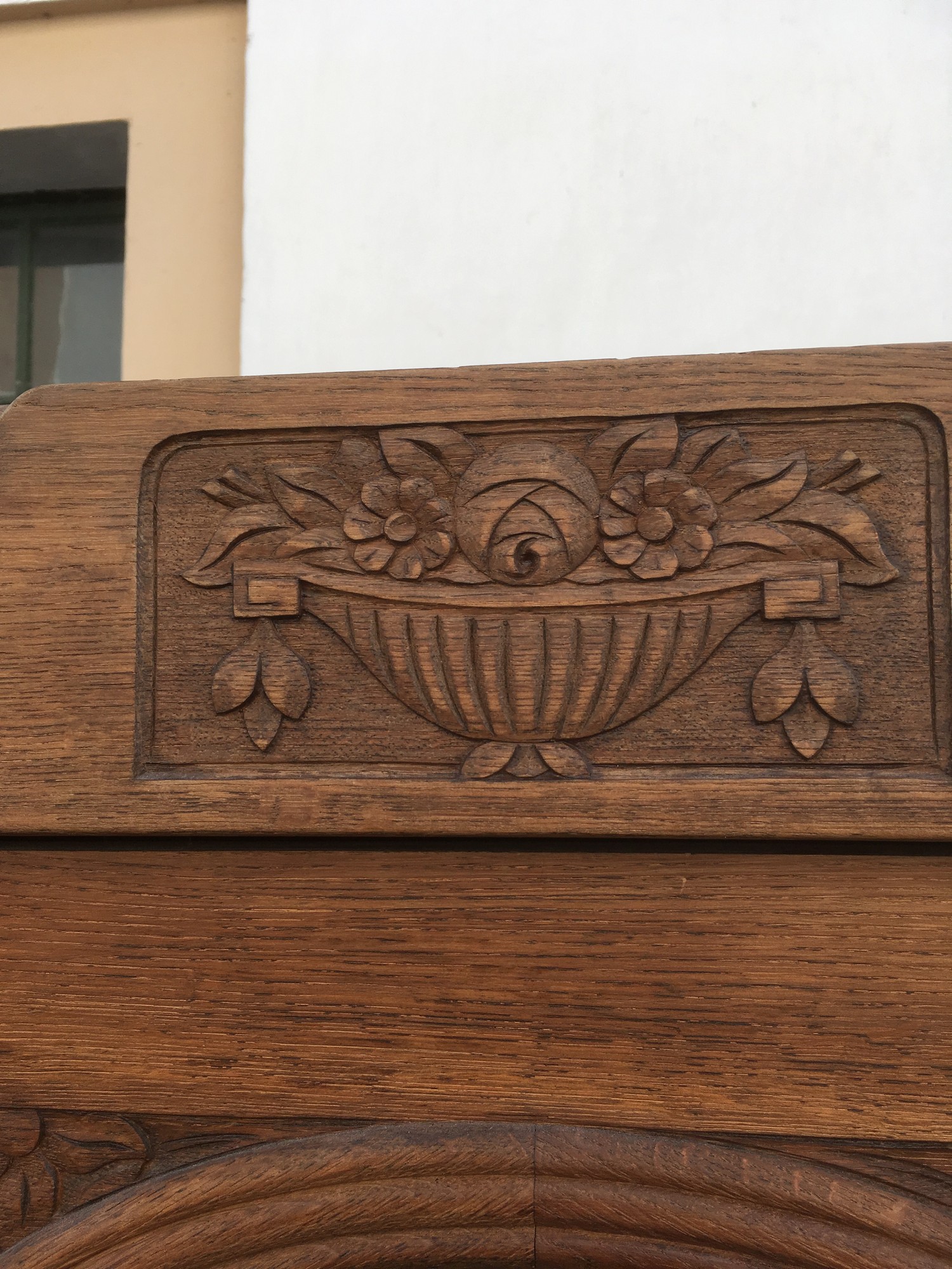 Dielenschrank Jugendstil antik Möbel Schrank Spiegel massiv Vollholz Vintage Einrichtung