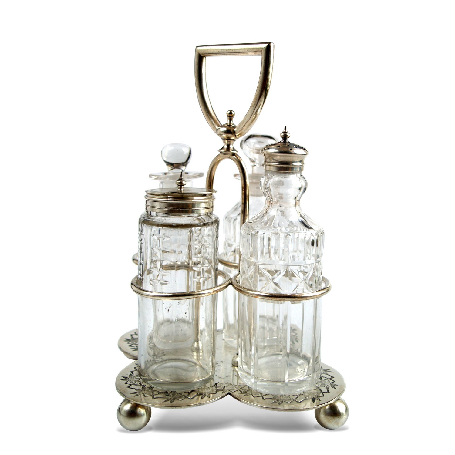 MENAGE Salzstreuer Pfefferstreuer Ölflasche Essigflasche elegant Menage antik