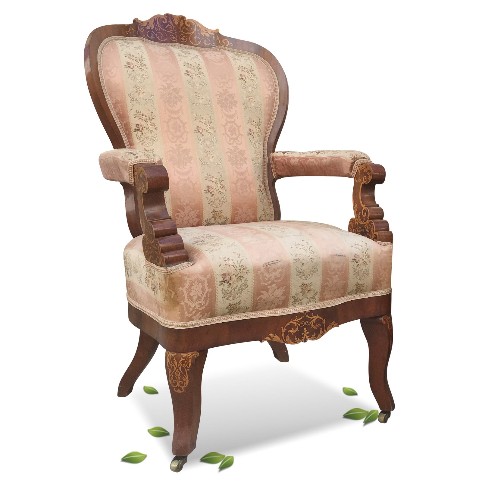Sessel antLouis Philippe Armlehnstuhl antik Sessel Biedermeier Intarsien Barockik