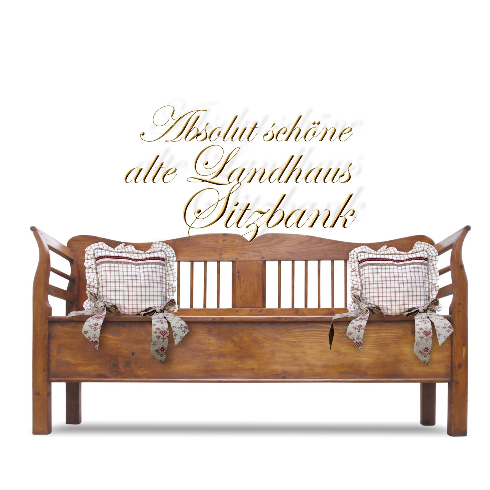 Truhenbank antik Küchenbank Sitzbank Weichholz Landhausstil Bauernsitzbank Holz