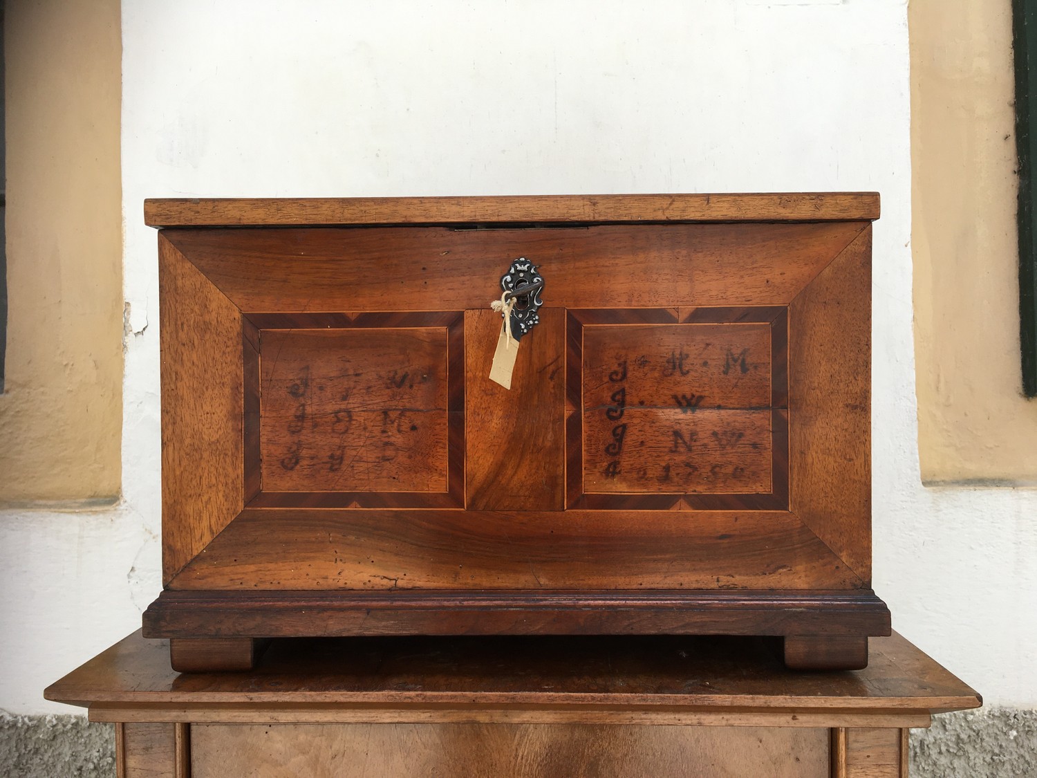 Truhe antik Bidermeier ORiginal 1820