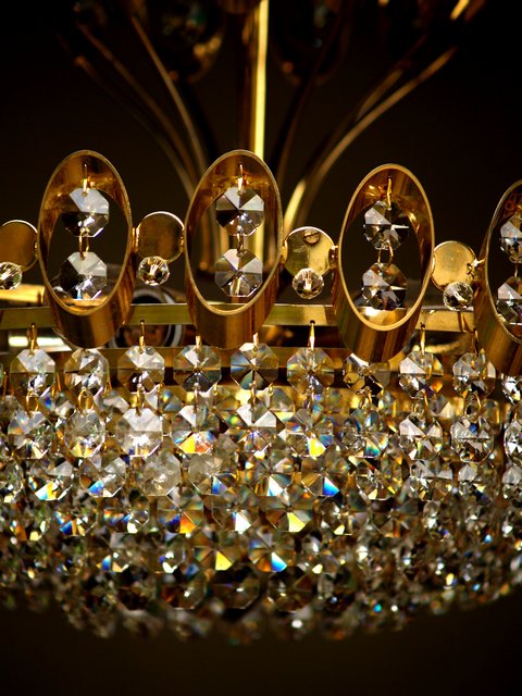 Vintage peacock chandelier crystals