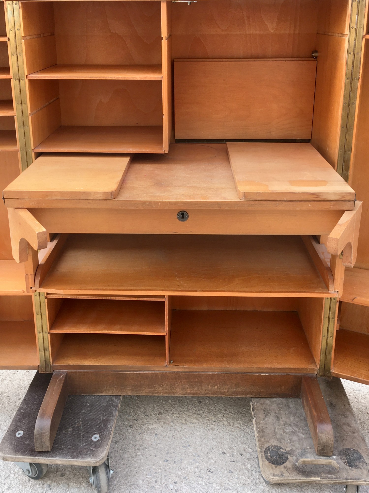 Hausbüro Schrankbüro antik Vollholz Vintage Schrank Büroschrank Möbel 60er-Jahre Midcentury Schreibmeier Schreibmayer Schreibmayr Wien