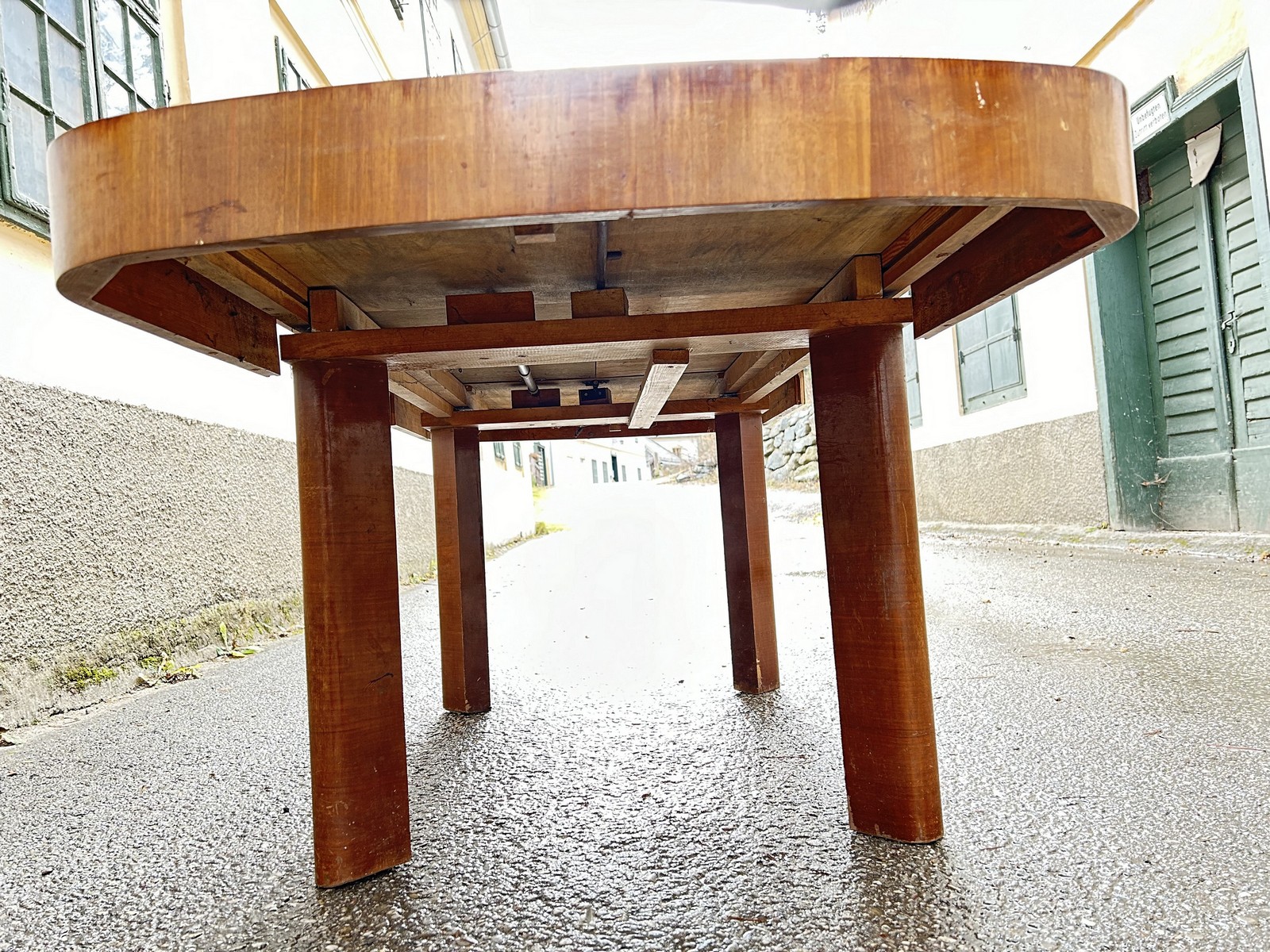 artdeco tisch antik ausziehbar nuss art deco Speisetisch massivholz antiquität brutalistisch