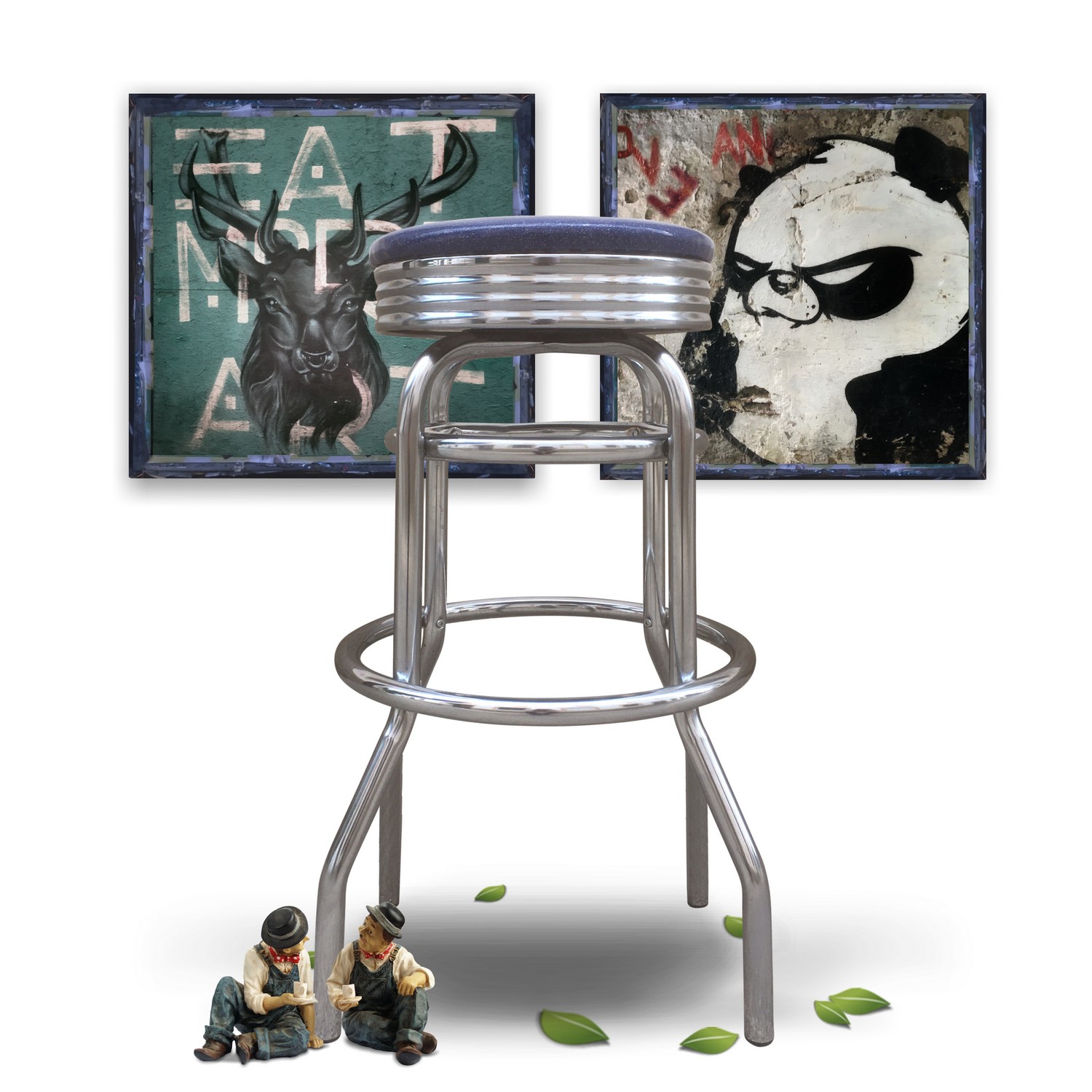 Barhocker American Rockabilly Stahlrohr Retrodesign Diner 50s Stuhl Barhocker American Rockabilly Stahlrohr Retrodesign Diner 50s Stuhl