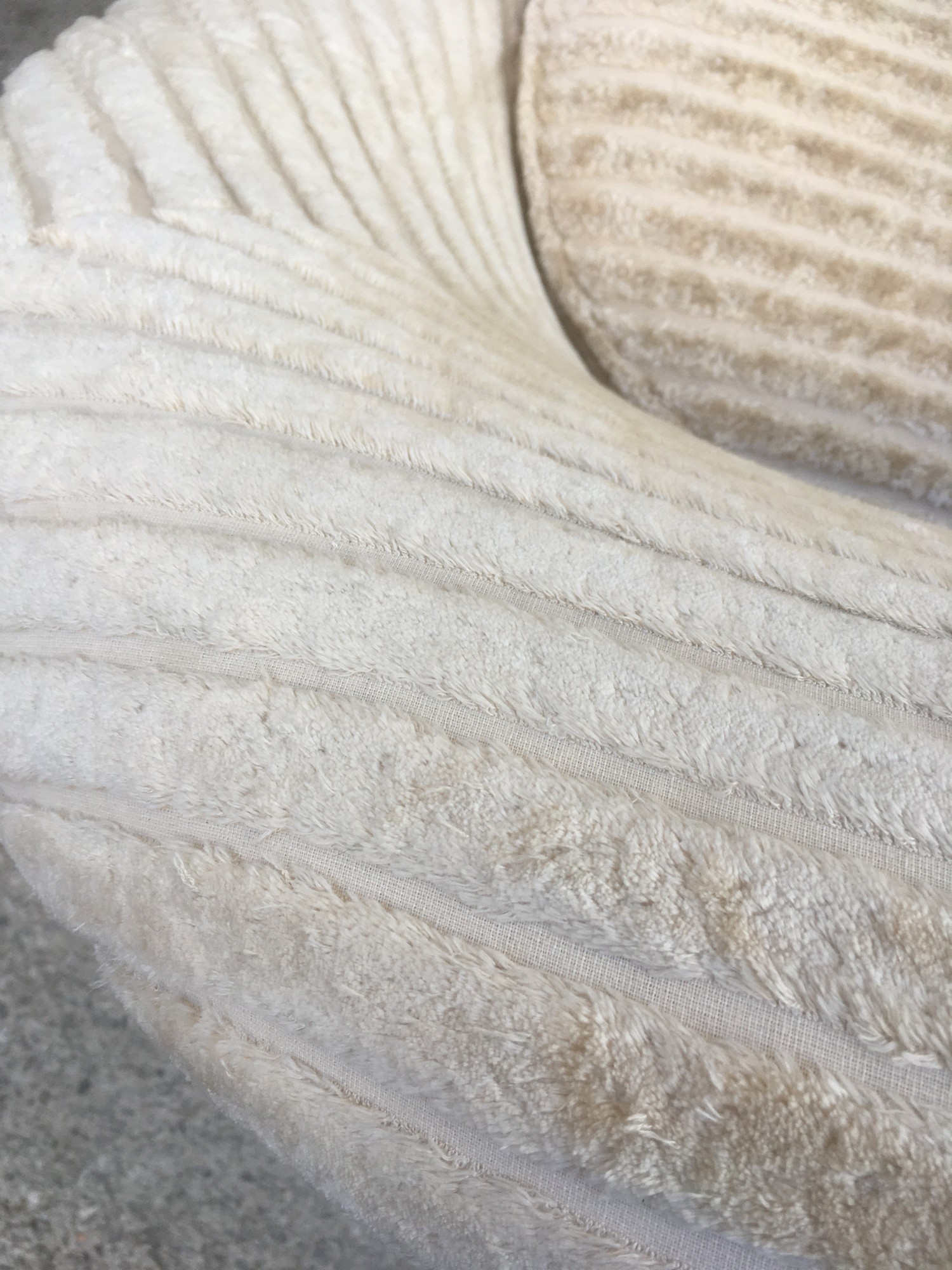 Stuhl Bretz Sofastuhl Designklassiker creme Streifensamt