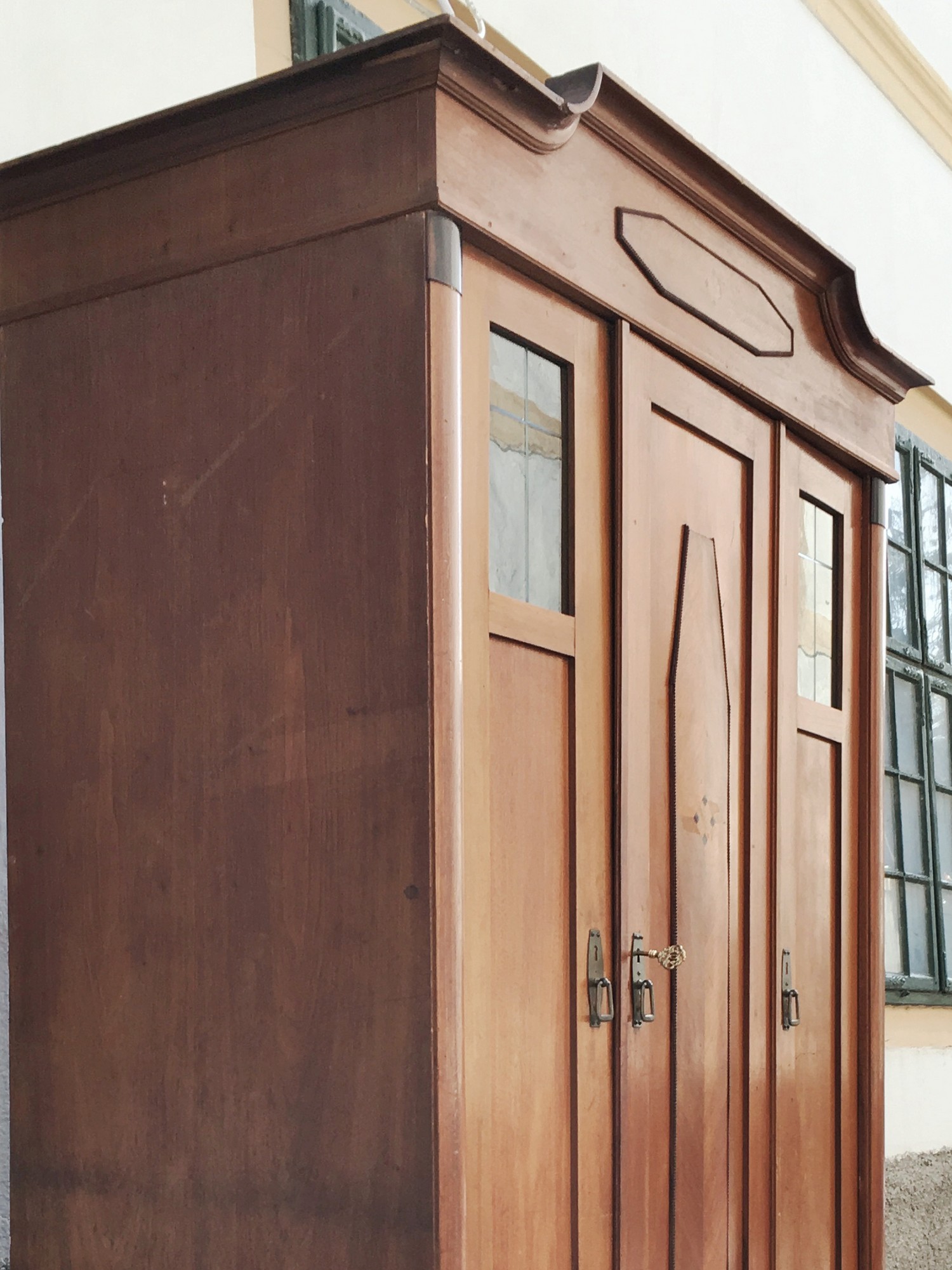 Dielenschrank Jugendstil Kleiderhaken Garderobenschrank Vollholz