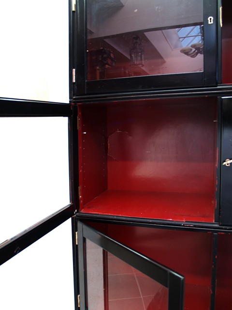 Jugendstil Vitrine schwarz