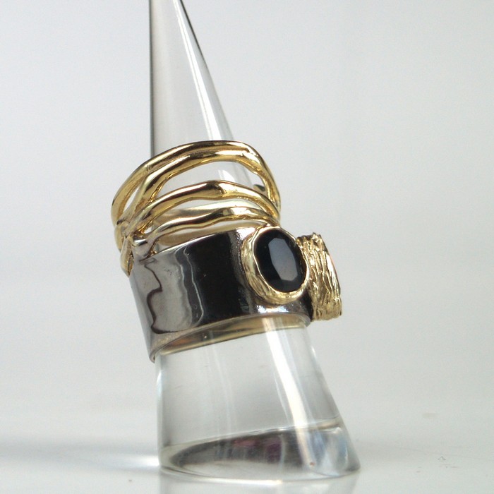 Ring Silber Saphir blau