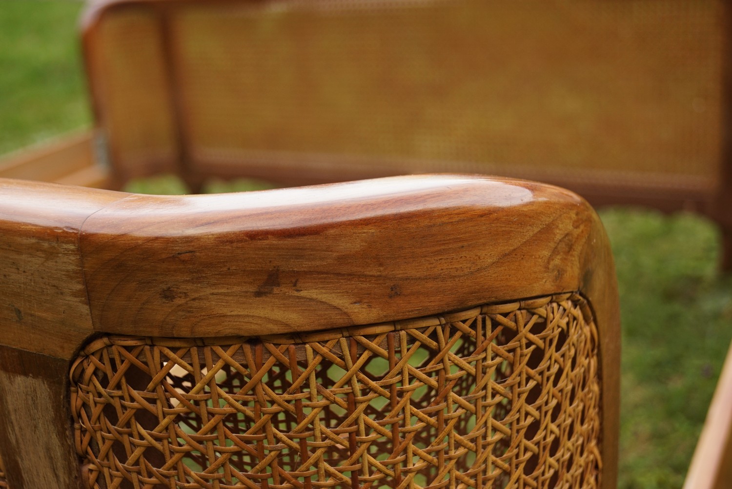 Doppelbett Chippendale antik Barockstil Vollholz Nuss Buche Möbel Wiener Geflecht Antiquität